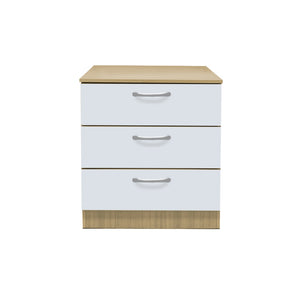 Cocon Premium Bedside Table 3-Drawer Full Laminated Back Panel in 6 Colours