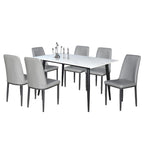 Elba 1+4/1+6 Dining Set Table with Chair Ceramic Table Top with Metal Legs