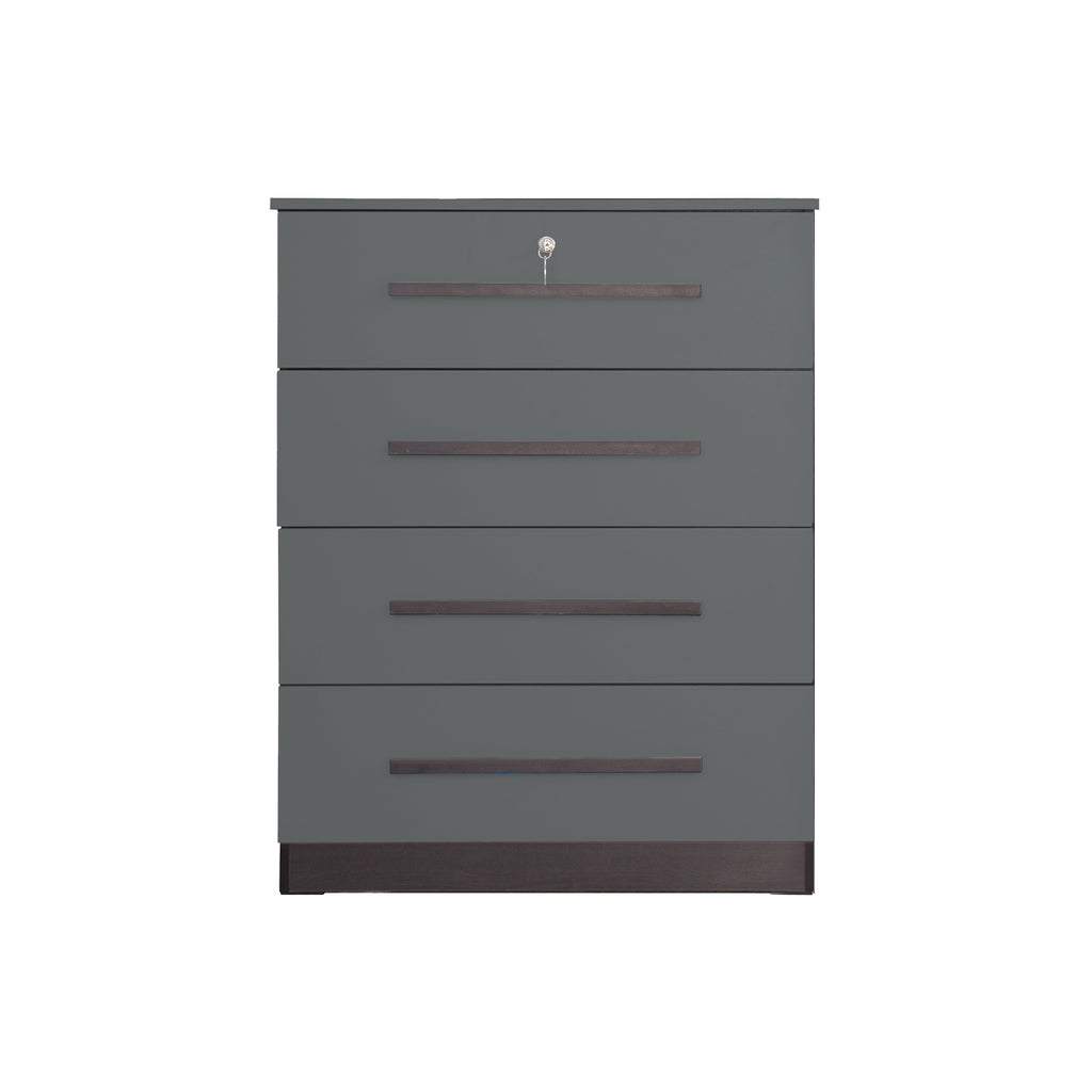 Camie 4 Premium Chest of Drawers Storage Full Laminated Back Panel in 2 Colour