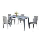 Elba 1+4/1+6 Dining Set Table with Chair Ceramic Table Top with Metal Legs