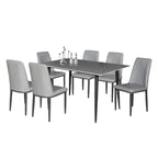 Elba 1+4/1+6 Dining Set Table with Chair Ceramic Table Top with Metal Legs