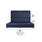 Rinoa Series 3 Woven Fabric Divan Bed Frame in Dark Navy Colour - All Sizes Available