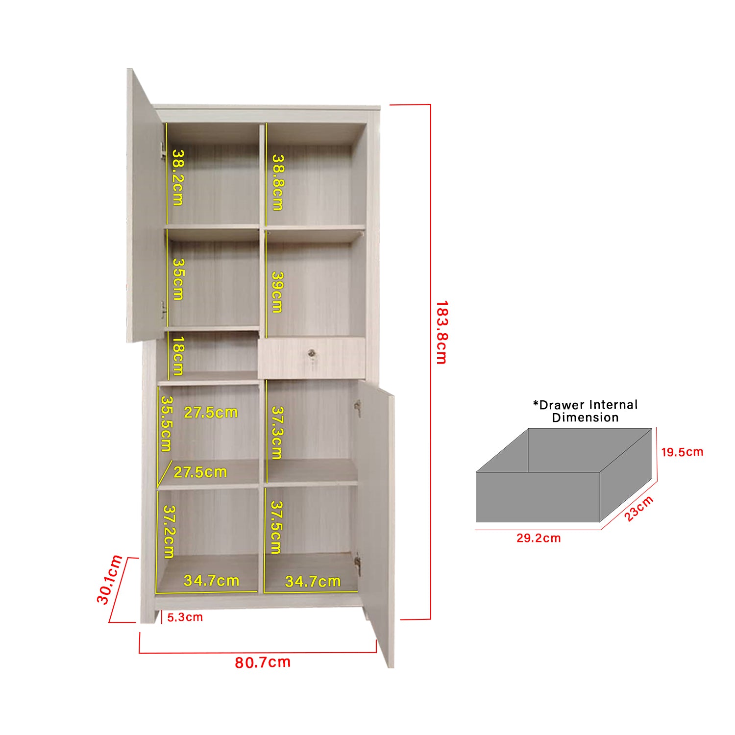 Rimma Series Display Shelves BookShelf Cabinet in 3 Colour