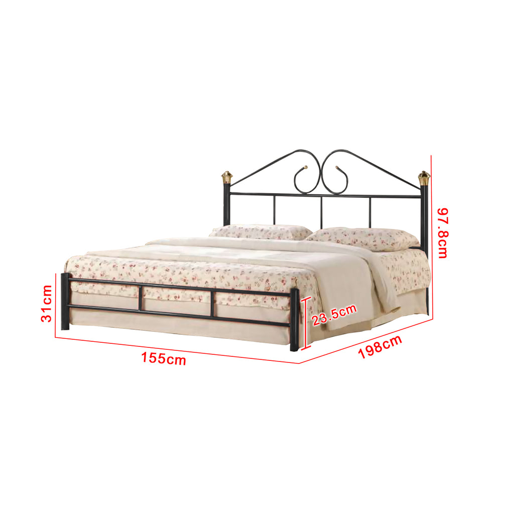 Julie Series 3 Queen Metal Bed Frame Collection w/ Optional Mattress Add On