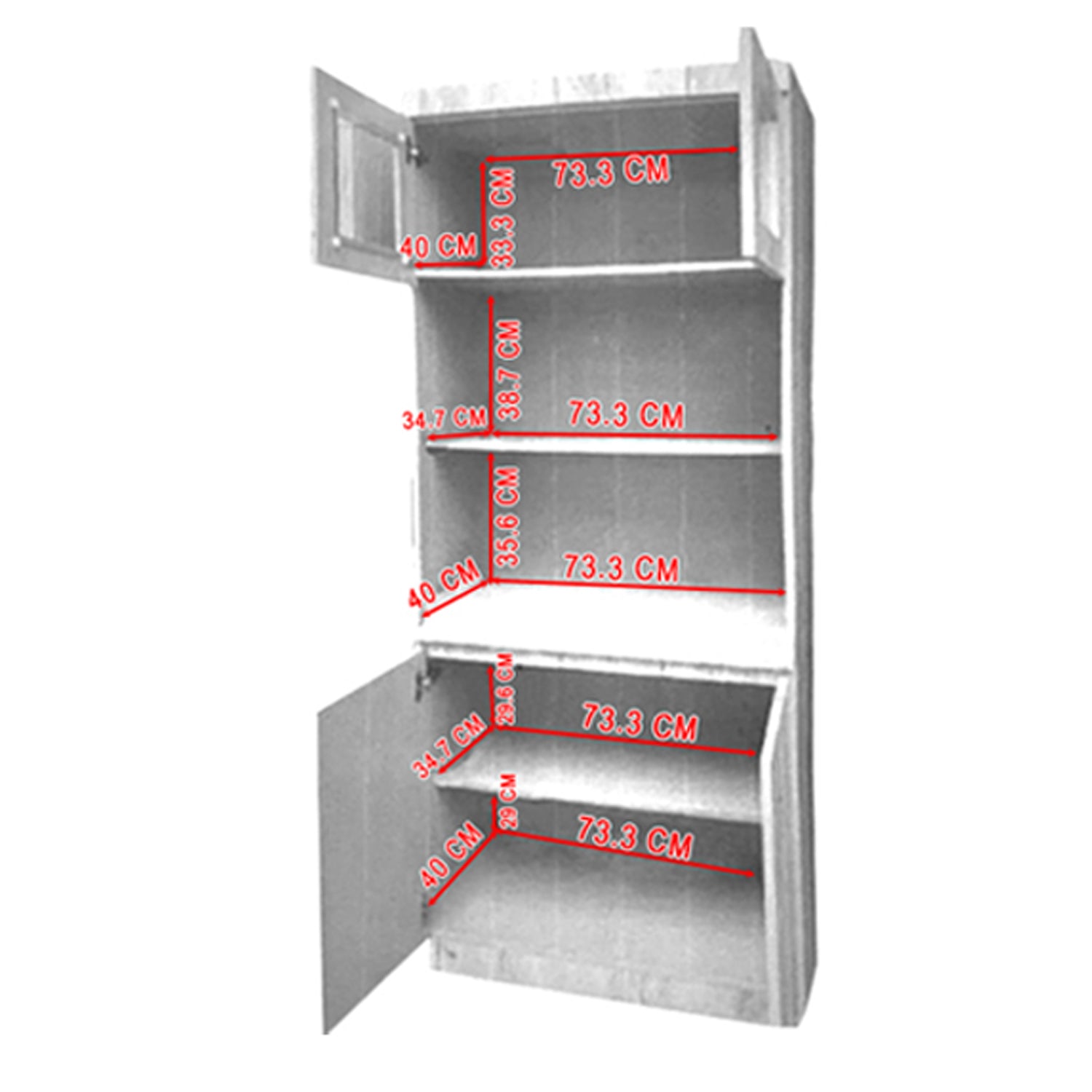 Athena 3 Bookshelf With Glass Doors in 3 Colours