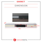 Garnet Series 3 Floating TV Console with Built-in Socket in White Colour