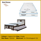 Gigi Single Pull-Out Bedframe Solid Wood Slatted Base  - w/ Mattress Option