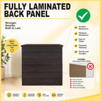 Cocon CARB-P2 Certified Board Premium Bedside Table 2-Drawer Full Laminated Back Panel in 6 Colours