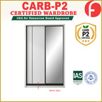 Tiana Series 4FT/5FT/6FT 2-Door Sliding Door Wardrobe CARB-P2 Certified Board in 2 Color