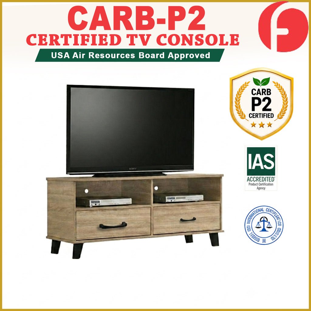 Blair TV Console Cabinet Made with CARB-P2 Certified Board with Drawers - 3 Colours Available