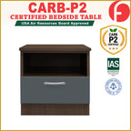 Bary CARB-P2 Certified Board Bedside Table Fully Laminated Back Panel in 6 Colours