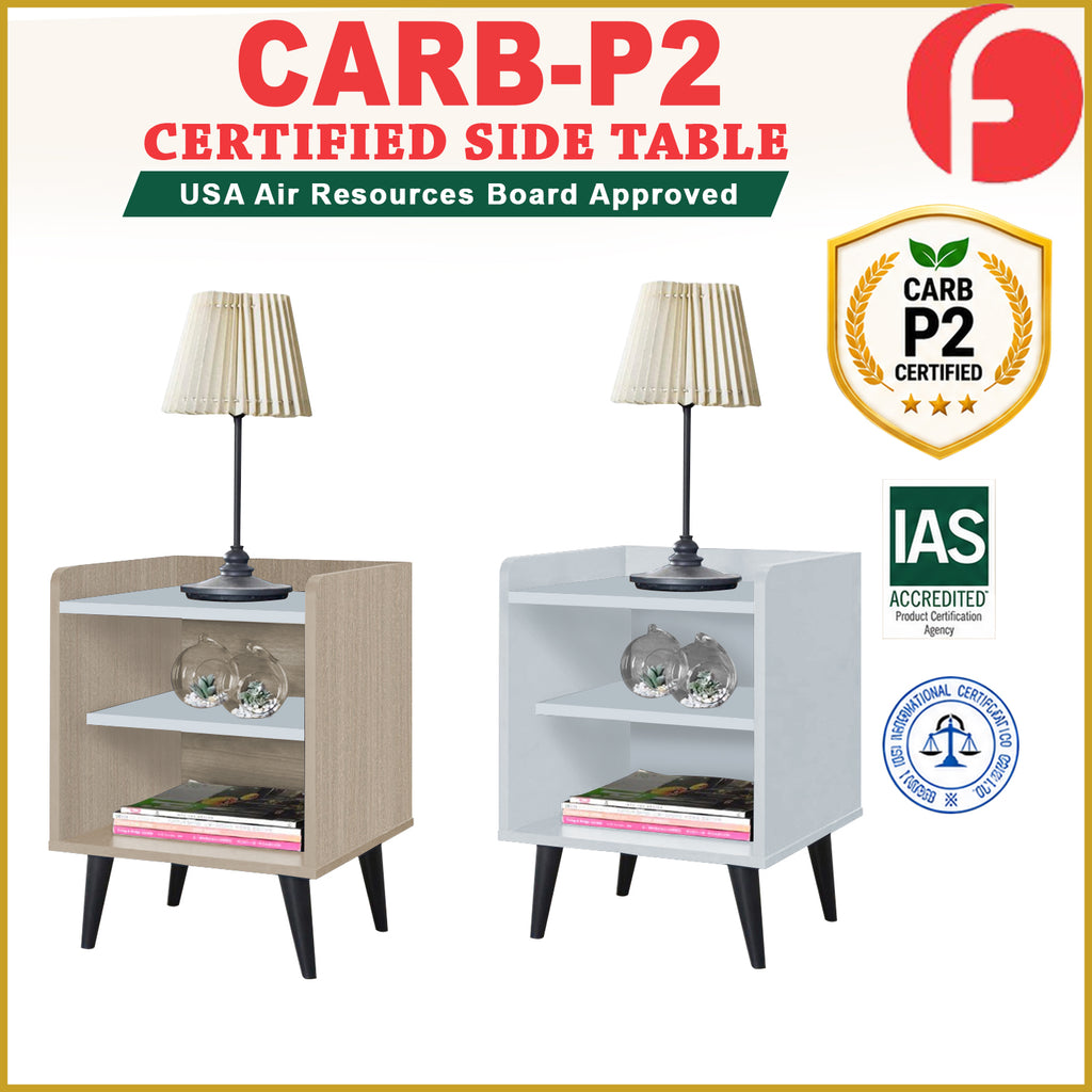 Arius CARB-P2 Certified Board Bedside Table Side Table in Fully Laminated Finish in 6 Colours