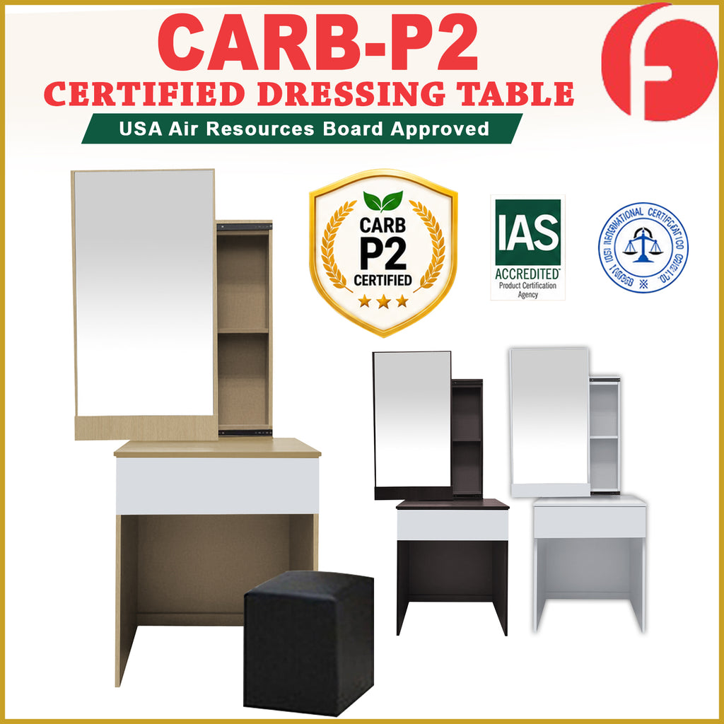 Ritch CARB-P2 Certified Board Dressing Table With Free Stool Gliding Drawer In 6 Colours