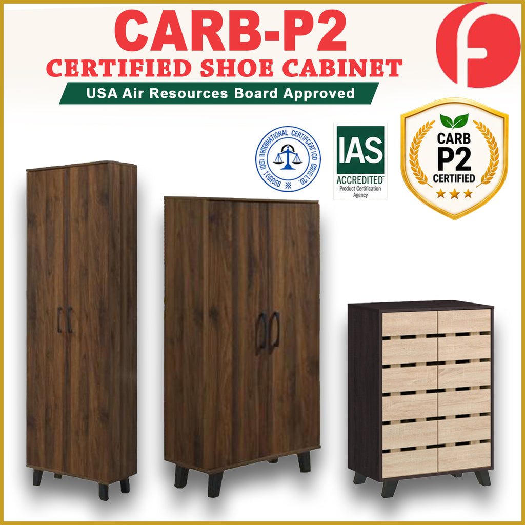 ENYA CARB-P2 Certified Board Premium Shoe Cabinet Soft Closing Fully Laminated Back Panel