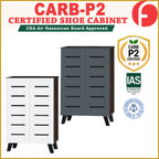 LUNA CARB-P2 Certified 2 Doors Shoe Cabinet with Air Ventilation Shoe Rack in 2 Colours