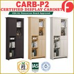 Rimma Series Display Cabinet Book Shelves CARB-P2 Certified Board in 3 Colours