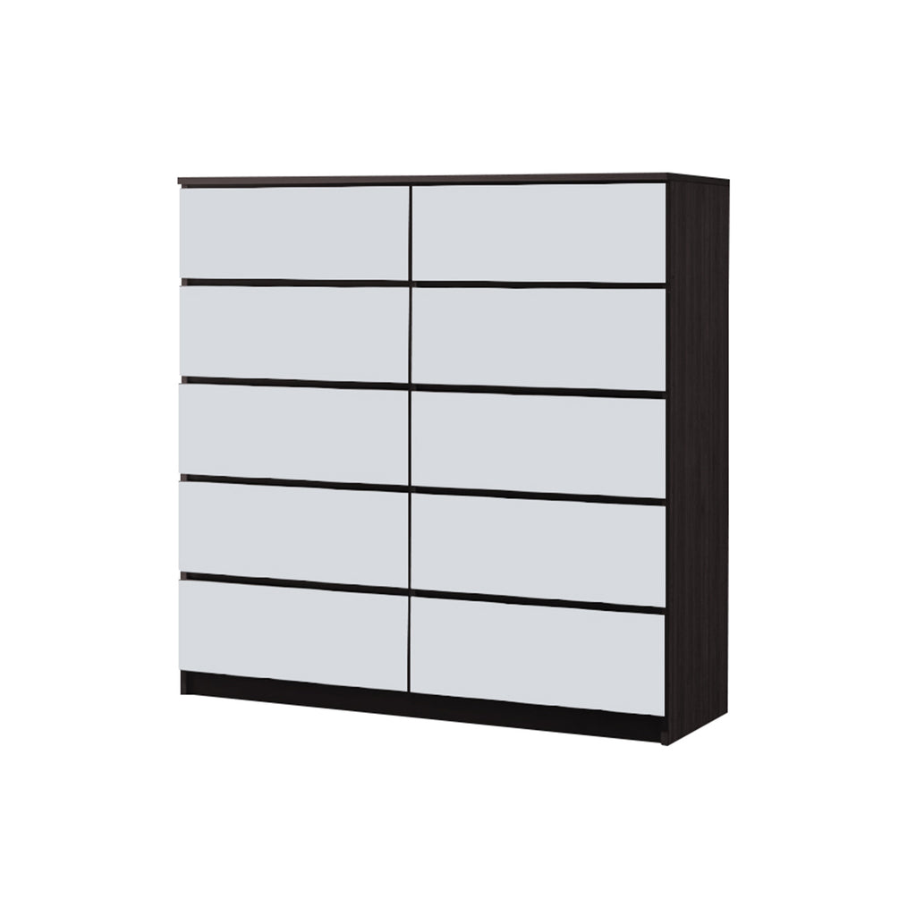Ignos 10 Drawers Premium Chest of Drawers Full Laminated Back Panel in 6 Colours