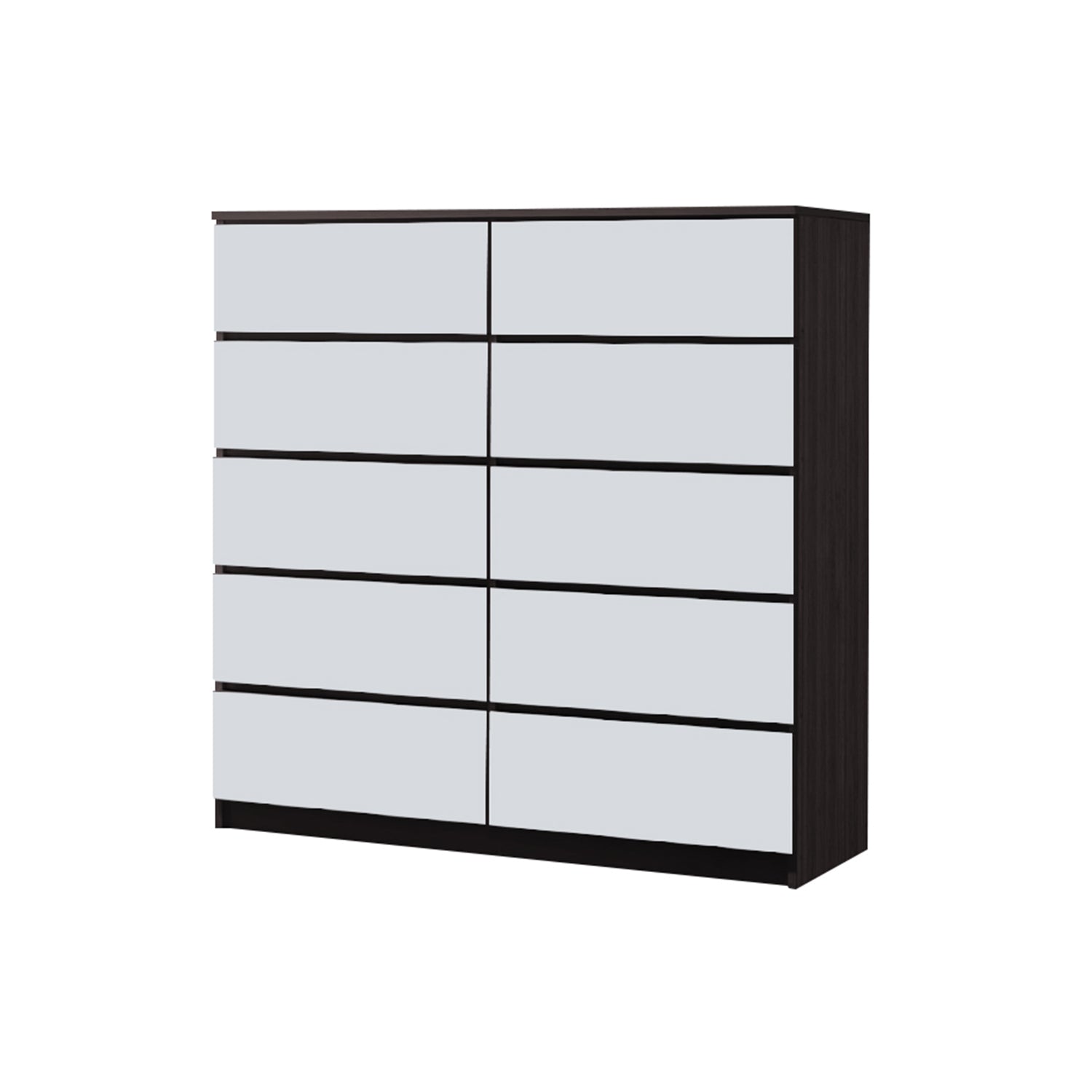 Ignos 10 Drawers Premium Chest of Drawers Full Laminated Back Panel in 6 Colours
