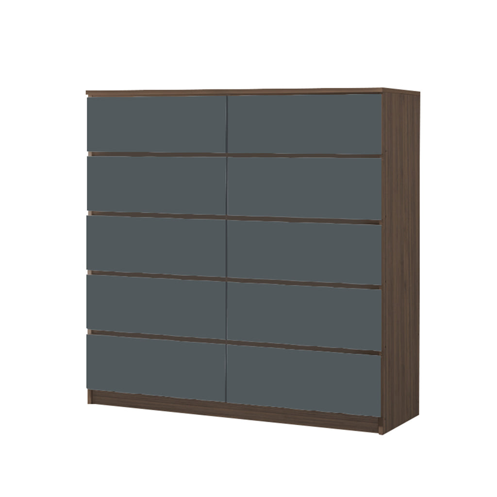 Ignos 10 Drawers Premium Chest of Drawers Full Laminated Back Panel in 6 Colours