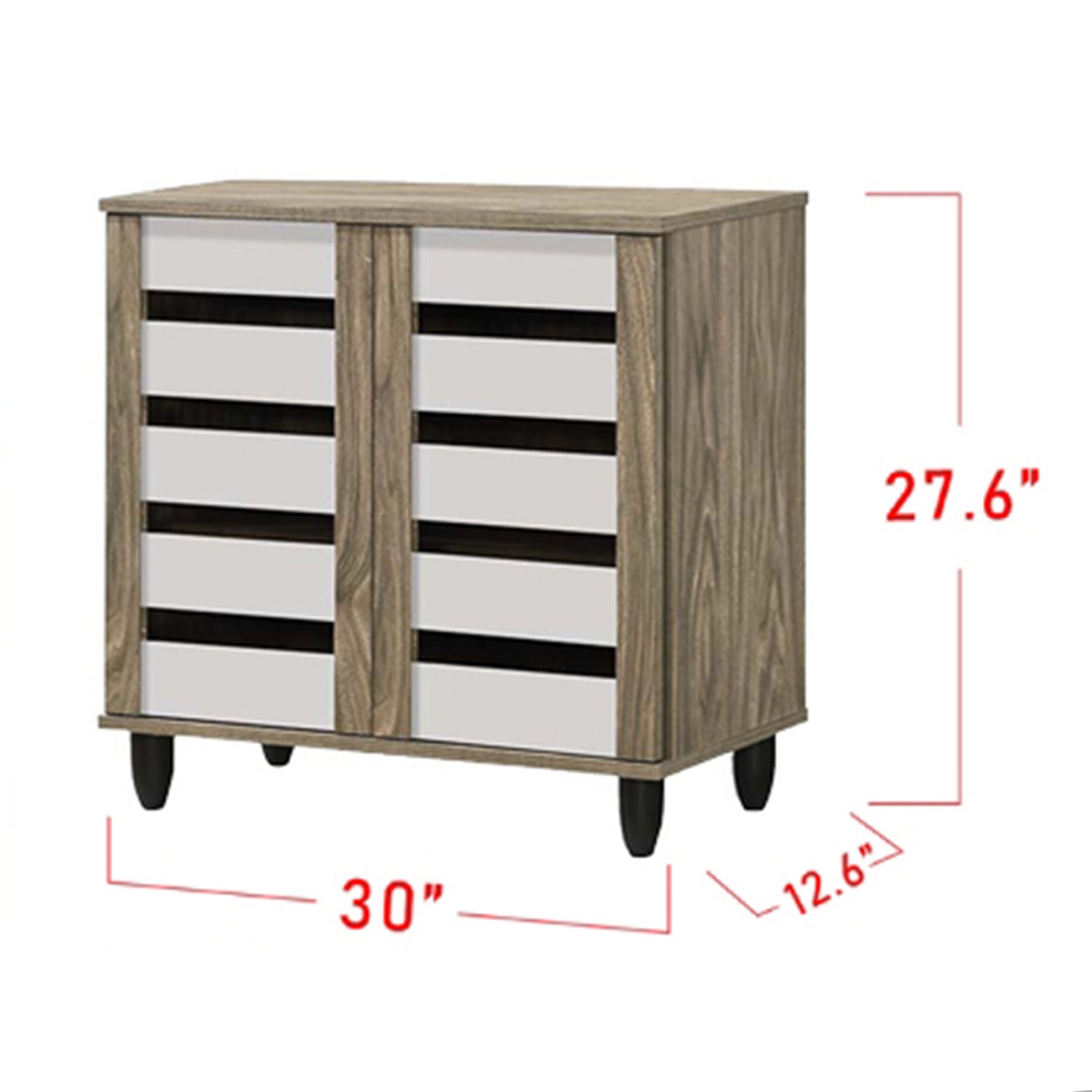 Miami 2 Door Shoe Cabinet In Brown/ White