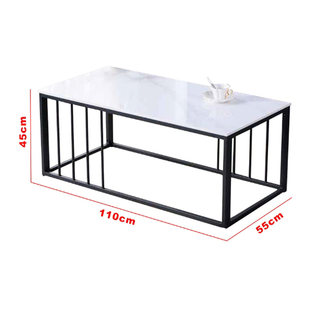 Keana Series 3 Premium Coffee Center Table Steel Metal Leg + Marble Ceramic Top