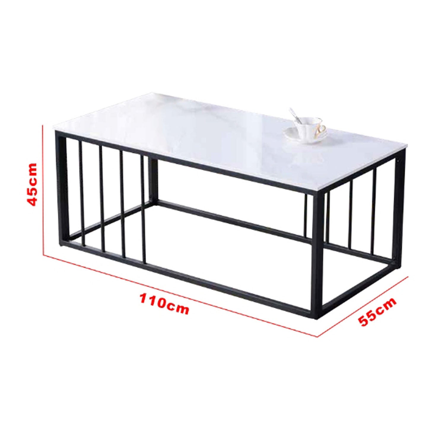 Keana Series 3 Premium Coffee Center Table Steel Metal Leg + Marble Ceramic Top