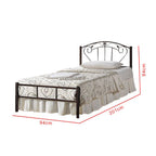 Adaline Series 3 Single Size Metal Bed Frame with Optional Mattress Add On