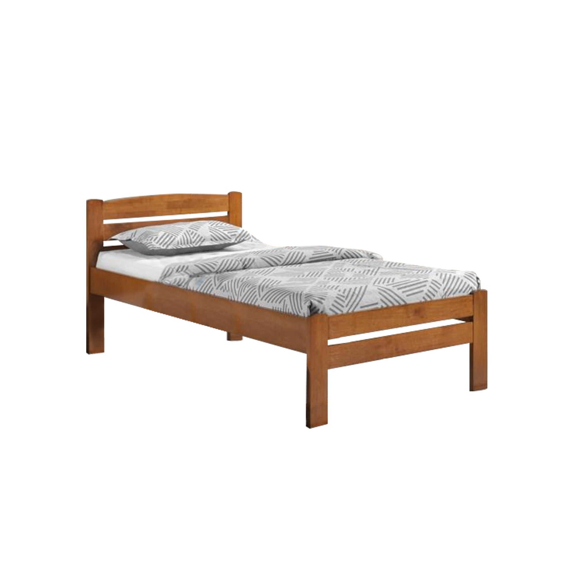 Glenn Single Size Solid Rubberwood Bed Frame Flat Plywood Base w/ Mattress Option