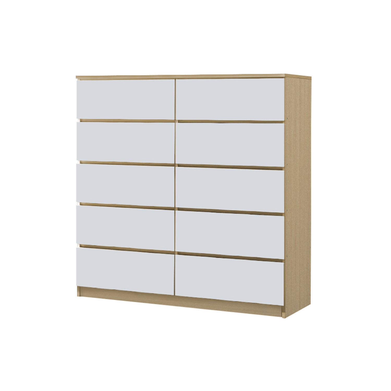 Ignos 10 Drawers Premium Chest of Drawers Full Laminated Back Panel in 6 Colours