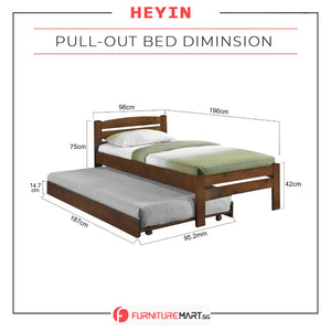 Heyin Single Wooden Bed Frame with Underbed Clearance for Extra Storage - with Mattress Option