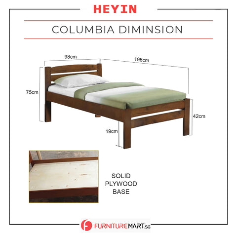 Image of Heyin Single Wooden Bed Frame with Underbed Clearance for Extra Storage - with Mattress Option