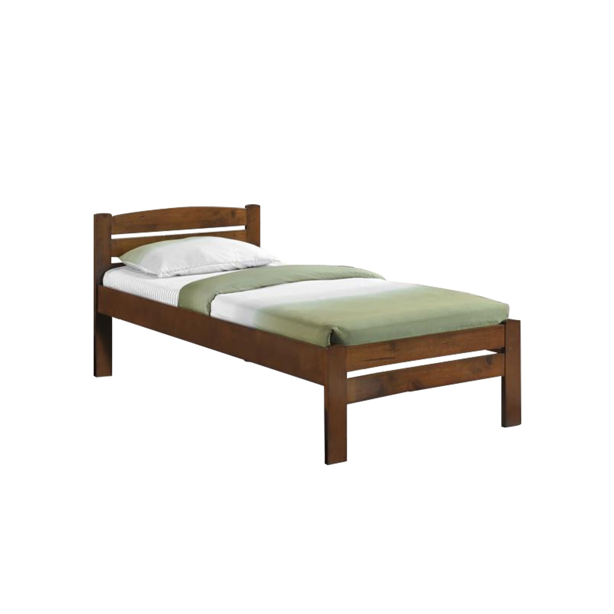 Glenn Single Size Solid Rubberwood Bed Frame Flat Plywood Base w/ Mattress Option