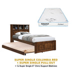 Maria Pull-Out Bed Single, Super Single Solid Rubberwood Bed Frame w/ Mattress Option