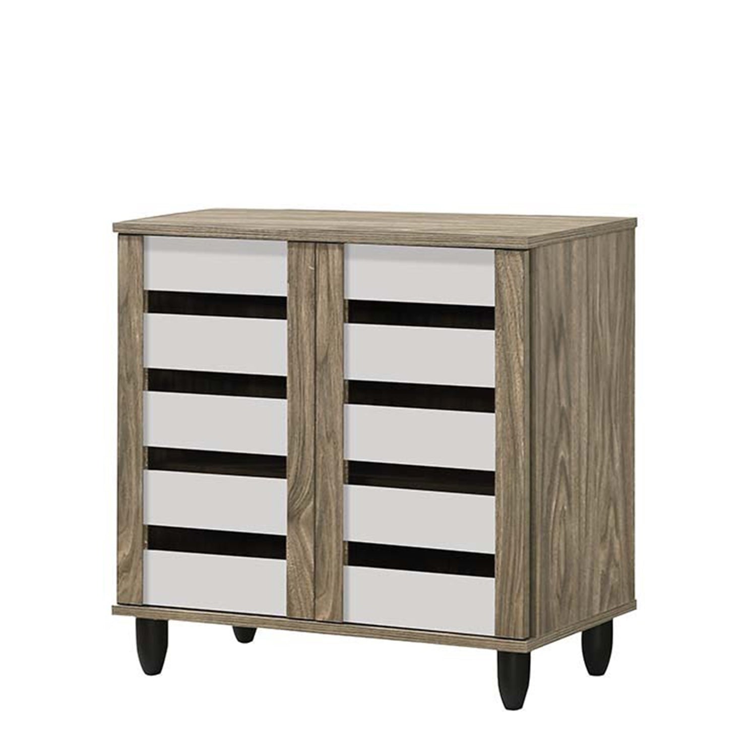 Miami 2 Door Shoe Cabinet In Brown/ White