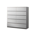Ignos 10 Drawers Premium Chest of Drawers Full Laminated Back Panel in 6 Colours