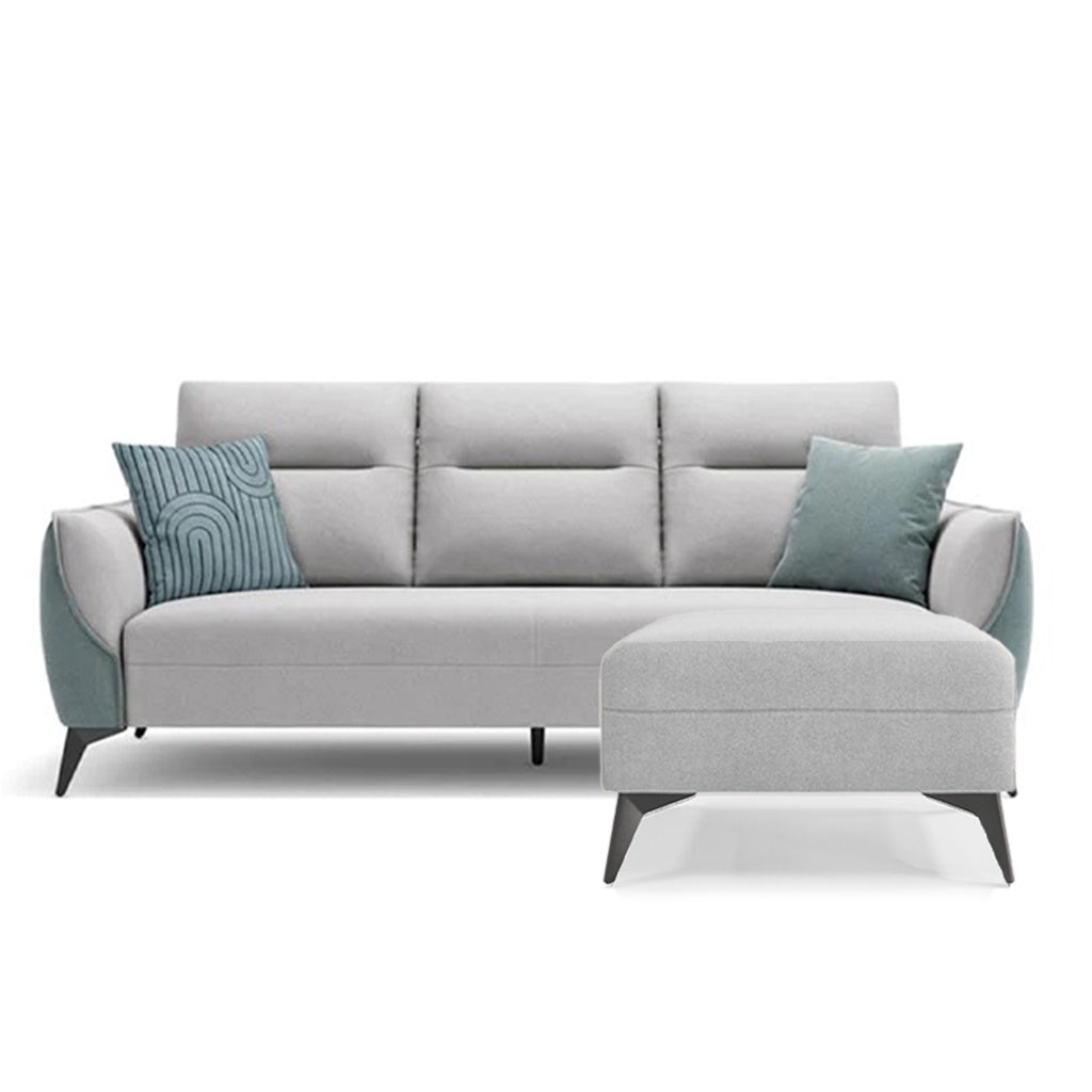 Saffy Fabric 3-Seater / 4-Seater Sofa with Ottoman w/ Pet-Friendly Option