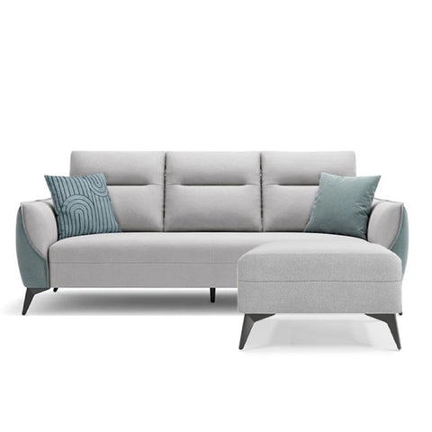 Image of Saffy Fabric 3-Seater / 4-Seater Sofa with Ottoman in 6 Colours