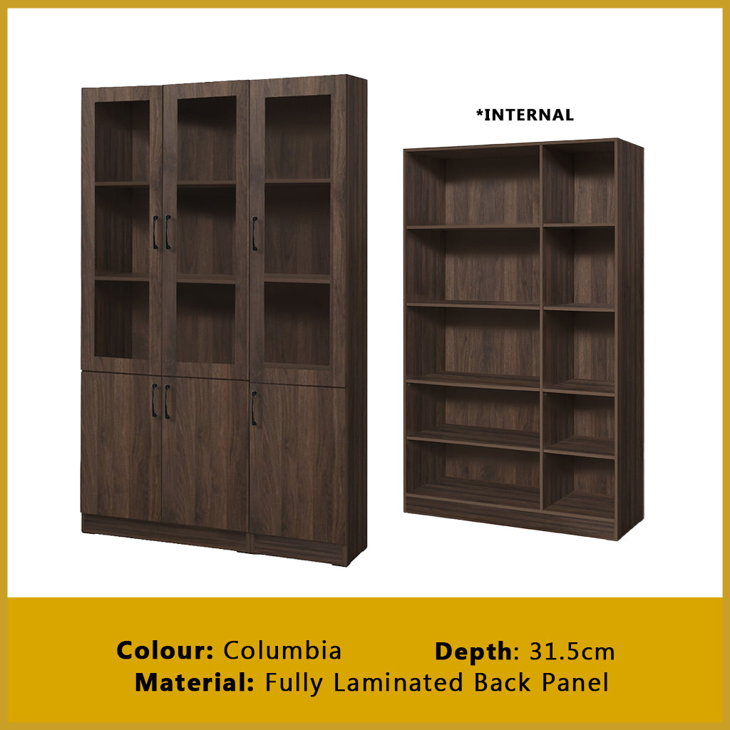 Brock Series Open Shelves Display Cabinet Bookshelf Storage in 3 Colours