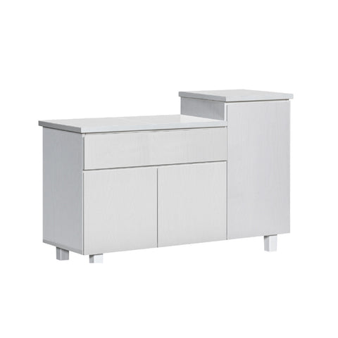 Image of Deena Series 3/3-Door Kitchen Cabinet with Drawers in White Colour