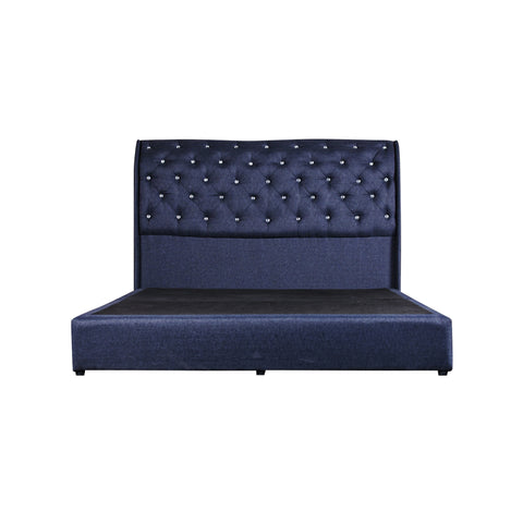 Rinoa Series 3 Woven Fabric Divan Bed Frame in Dark Navy Colour - All Sizes Available