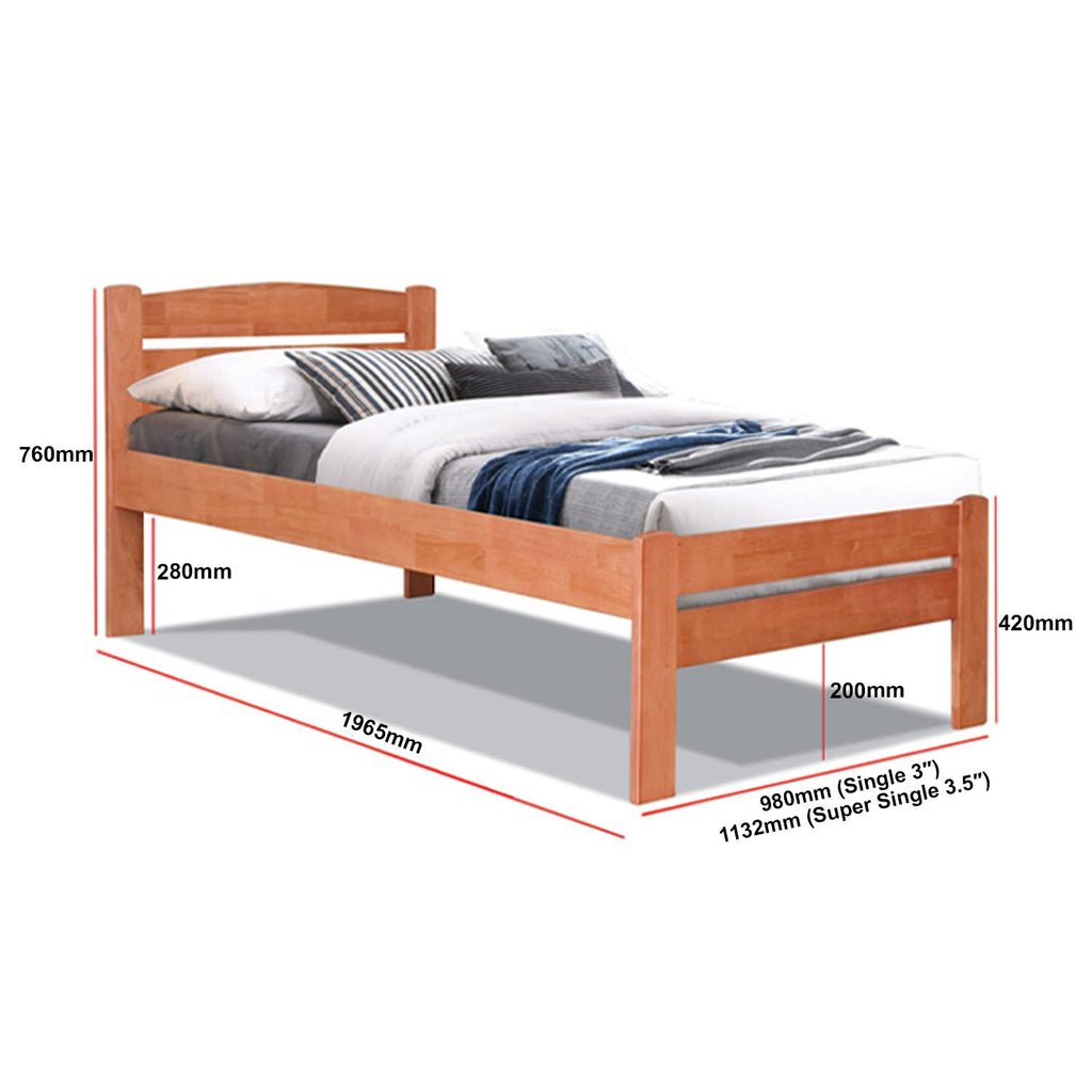 Robby Series 7 Wooden Bed Frame Cherry In Single/Super Single Size
