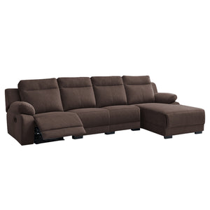 Drazie L-shaped Reclining Sofa Pocketed Spring in Claw Proof Pet-Friendly Fabric/Leather