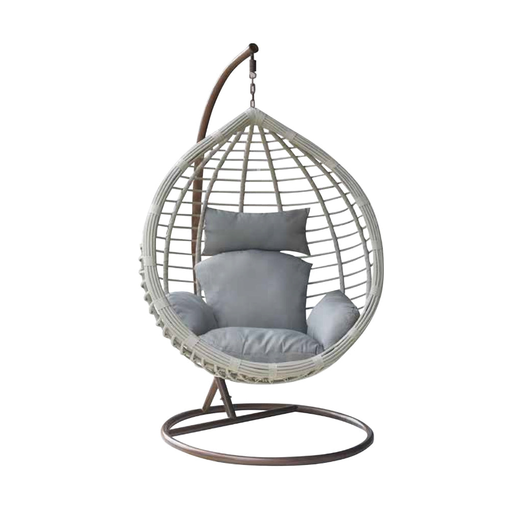 Fiona Series 3 Swing Chair Living Room Garden or Balcony Chair Synthetic Rattan w/ Steel Legs