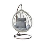 Fiona Series 3 Swing Chair Living Room Garden or Balcony Chair Synthetic Rattan w/ Steel Legs