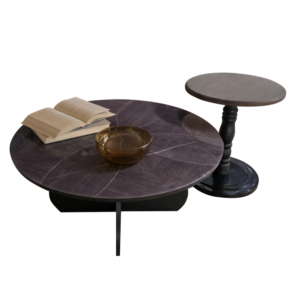 LEVIE Premium Coffee Center Table 2-Piece Set with Tempered Glass Table Top