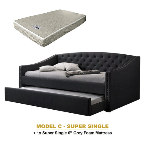 Image of Kaelle Series Daybed with Trundle or Drawer - With Mattress Option