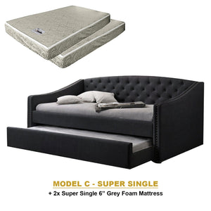 Kaelle Series Daybed with Trundle or Drawer - With Mattress Option