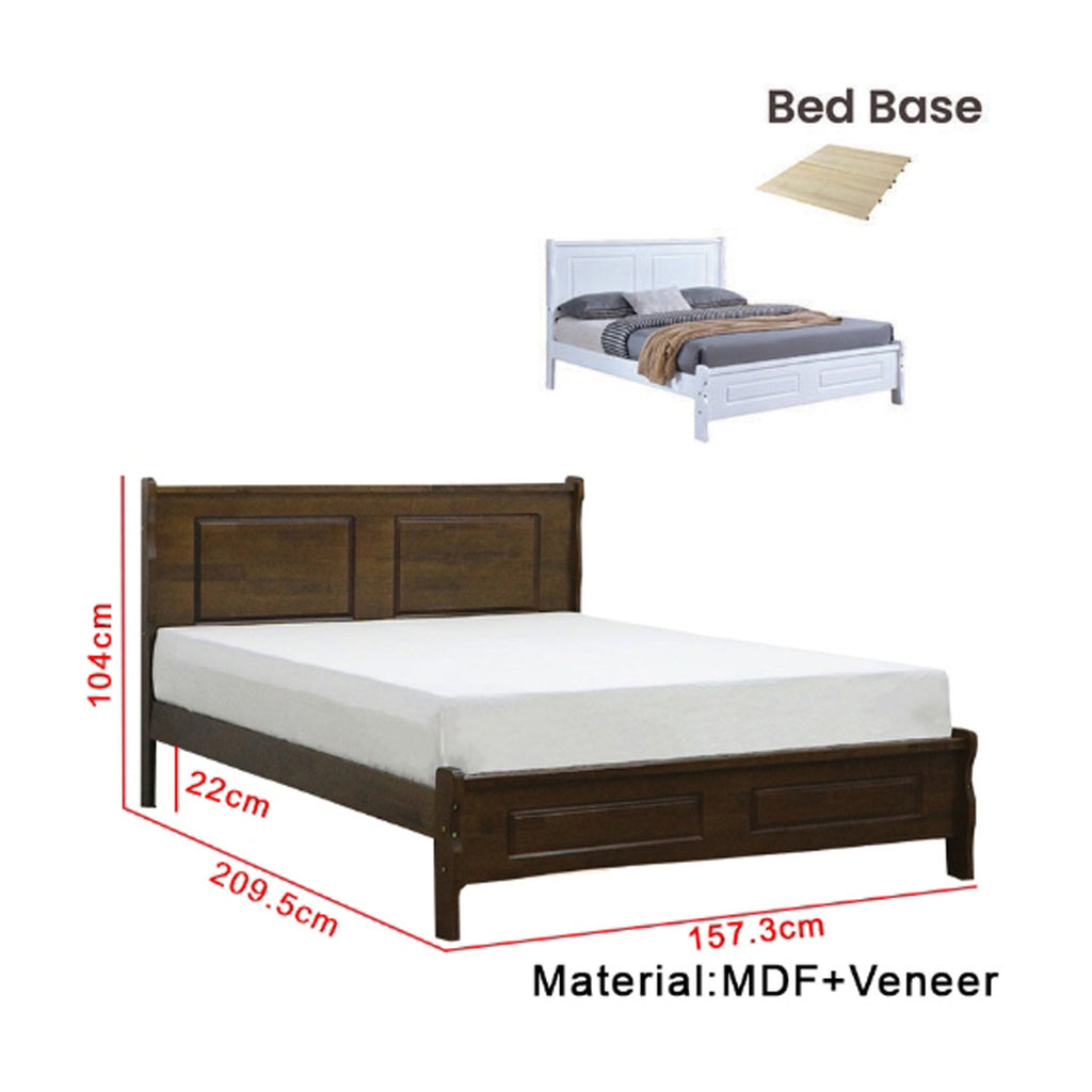 Premium Carlie Series 3 Queen Wooden Bedframe Solid Wood With Plywood Base - w/ Mattress Option