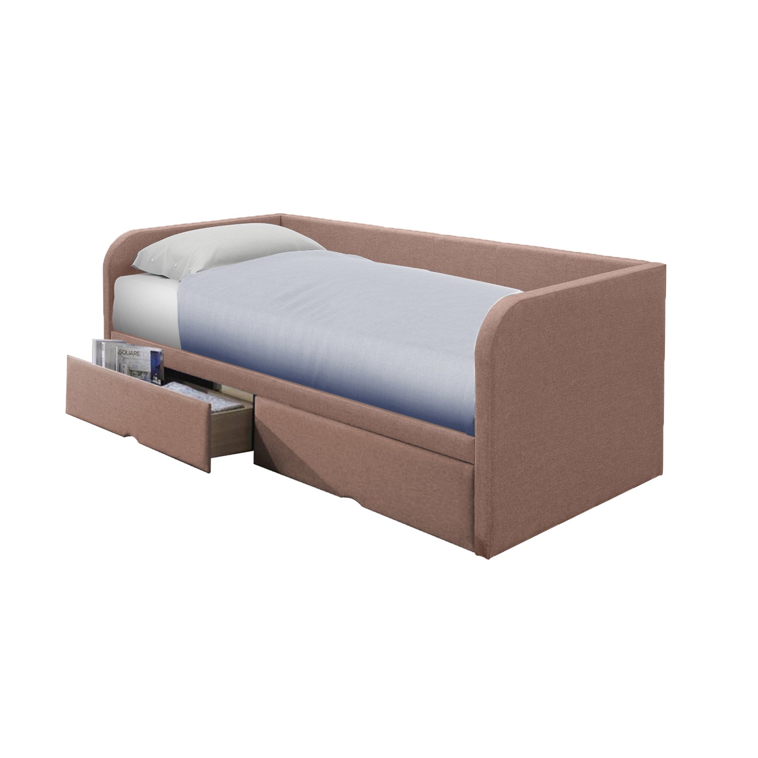 Korro Series Model C Daybed with Drawers - Pet-Friendly Option with Mattress - 56 Colours