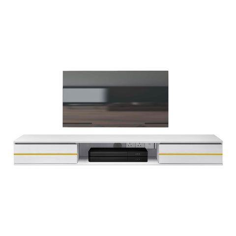 Image of Garnet Series 3 Floating TV Console with Built-in Socket in White Colour